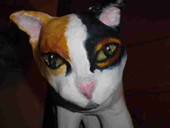 Paper Mache Cat by Joanne Gennarella - Detail