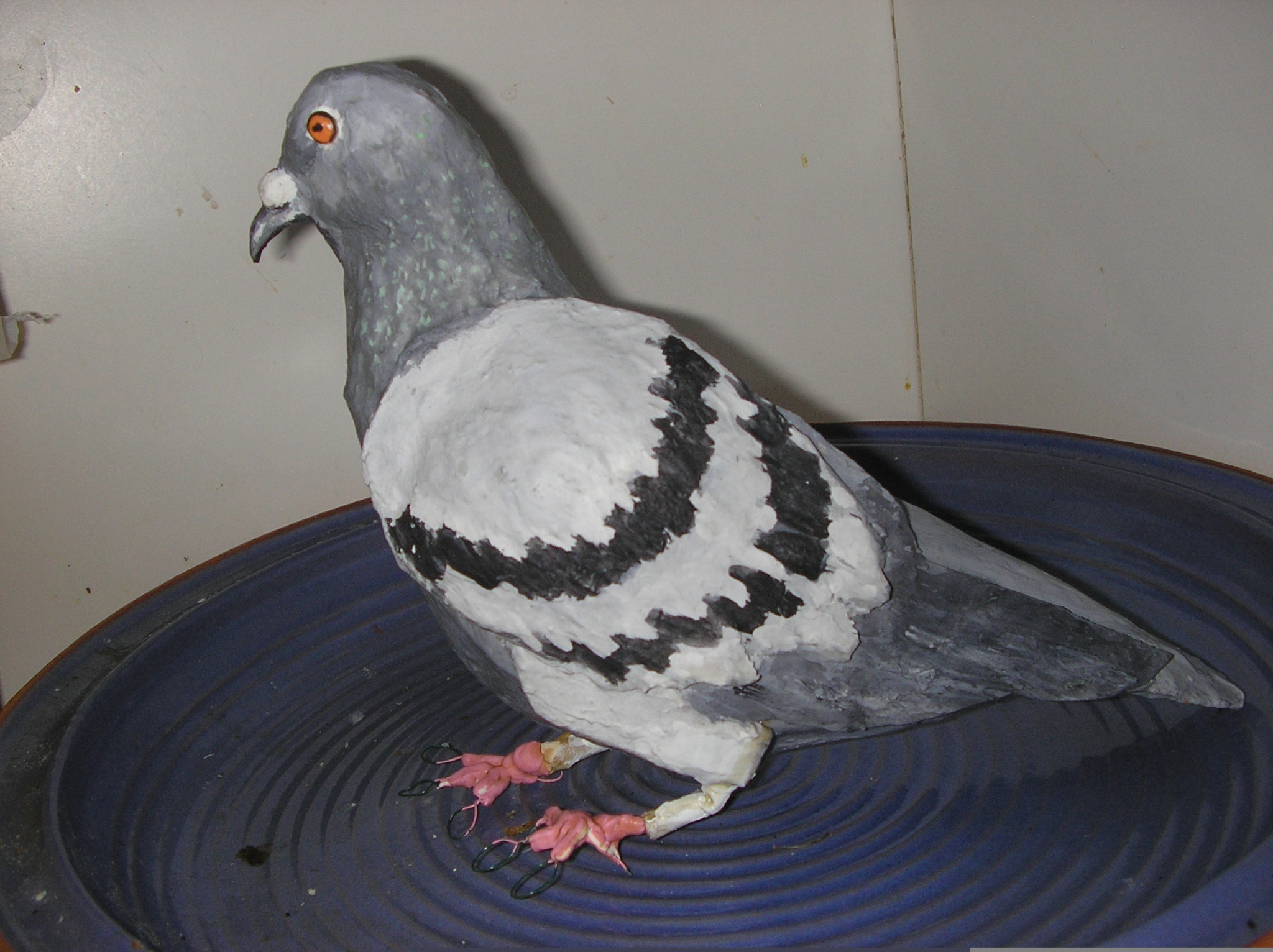 Paper mache pigeon