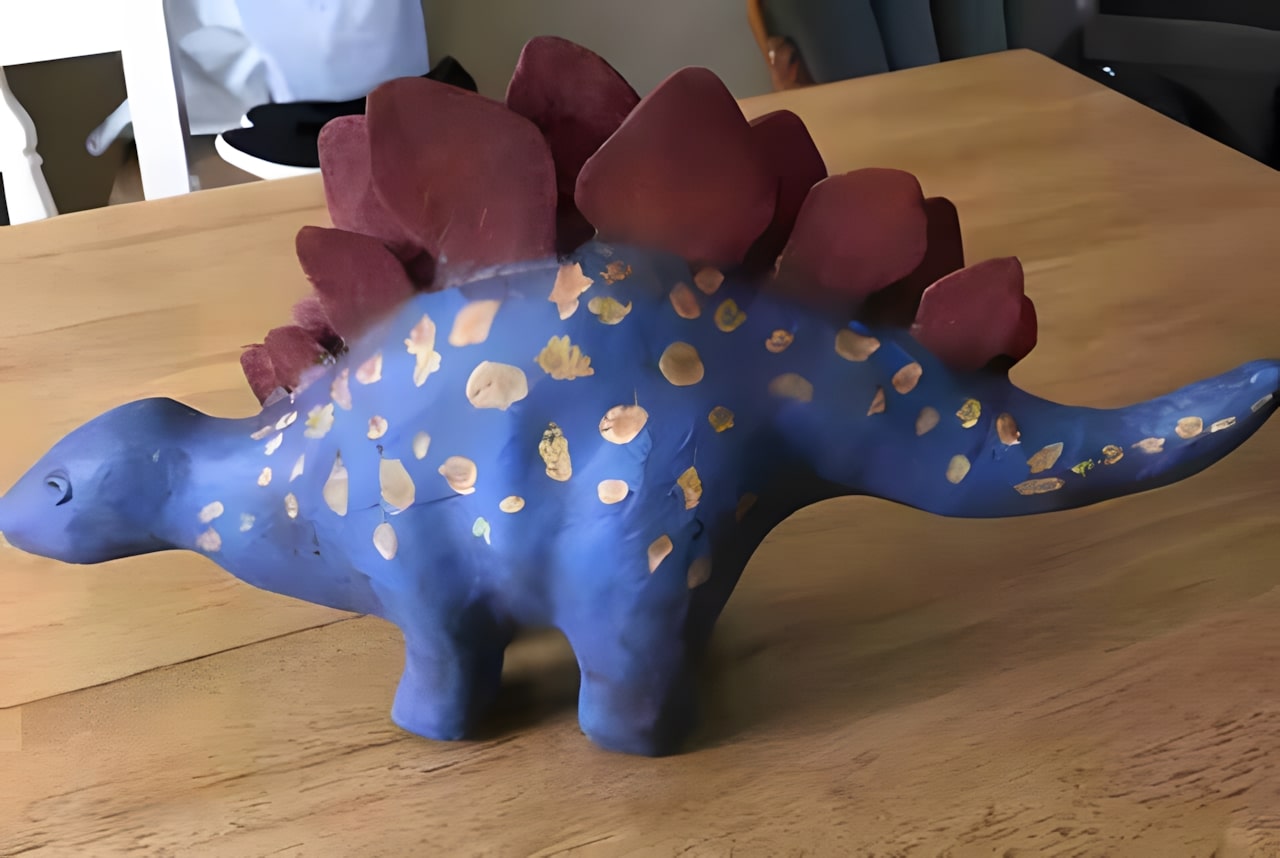 Paper mache dinosaur