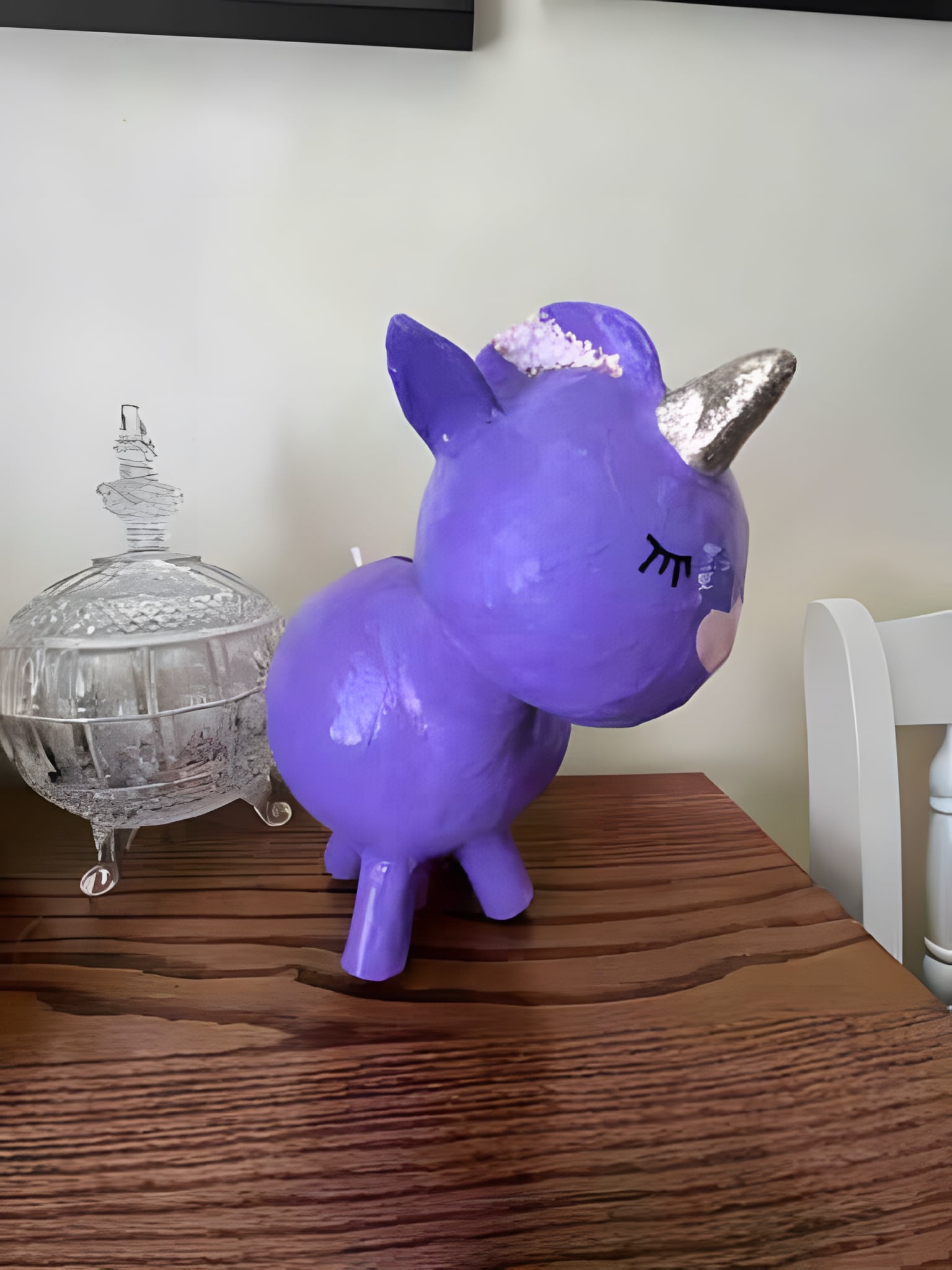 Paper mache unicorn bank
