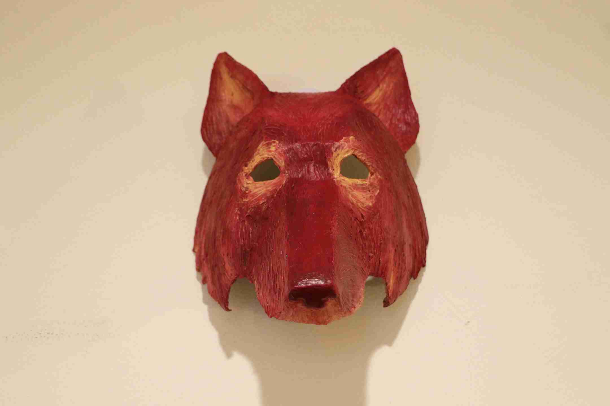 My First Mythical Red Wolf Sculpture 1 Mythical red wolf wall sculpture by Marc Bovino