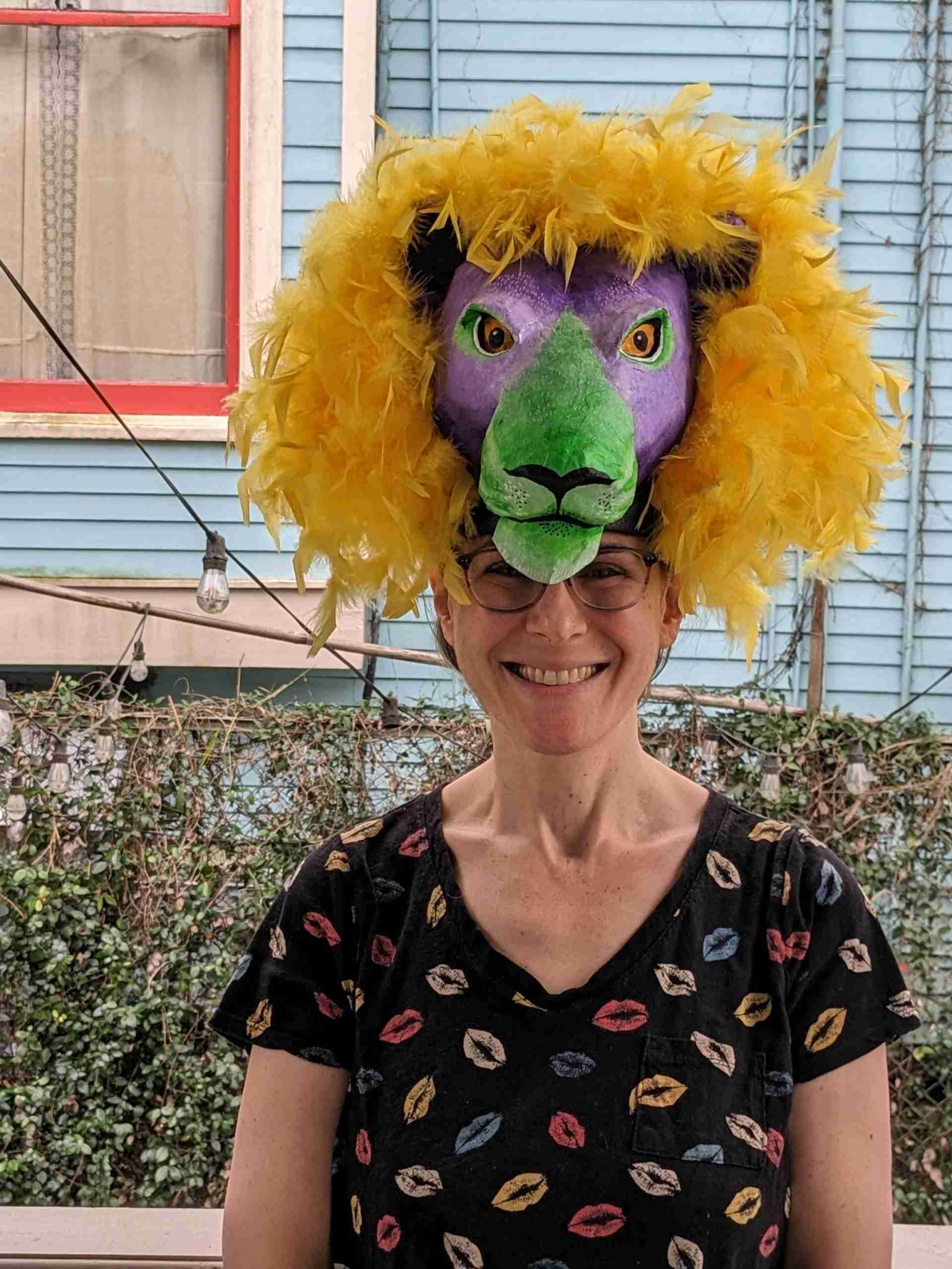 Mardi Gras Scar! 1 Paper mache lion headdress for Mardi Gras