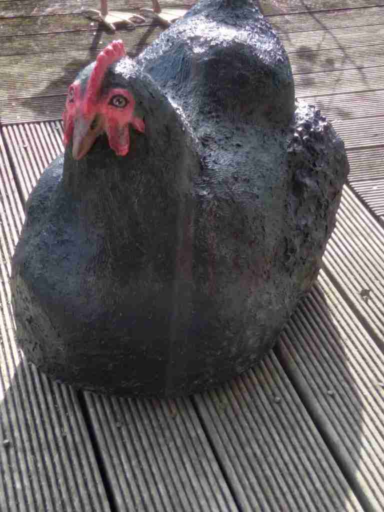 One black Orpington chicken 2 Paper mache Black Orpington chicken Made by Angela van Wayenburg