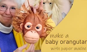 Easy baby orangutan wall sculpture project