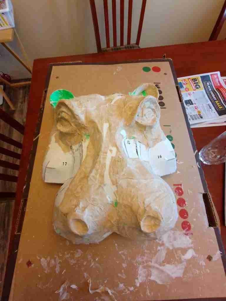 Harry the Hippo 3 Wall hippo sculpture in progress