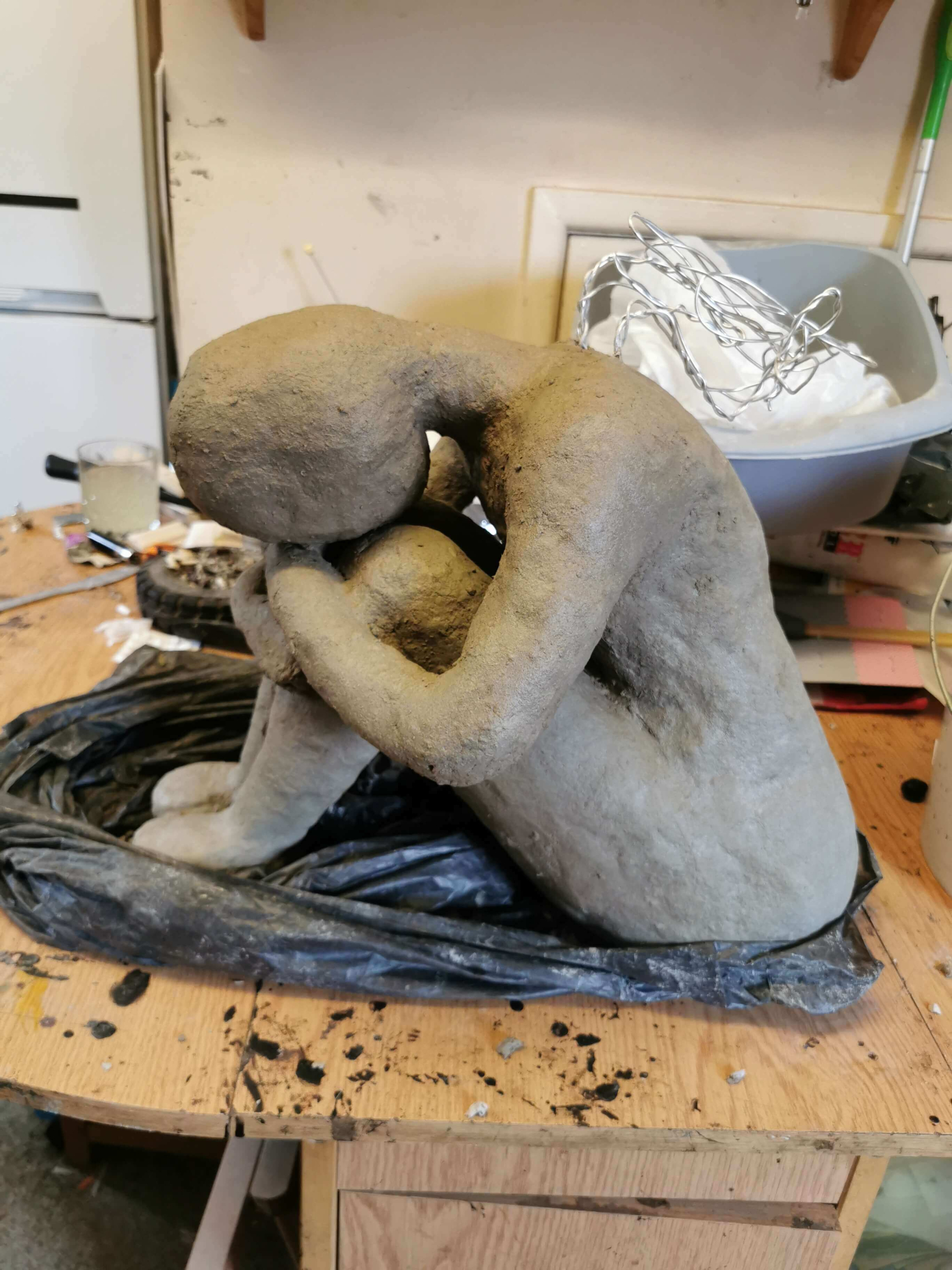 Winged seated figure stage made by Naomi Askey
