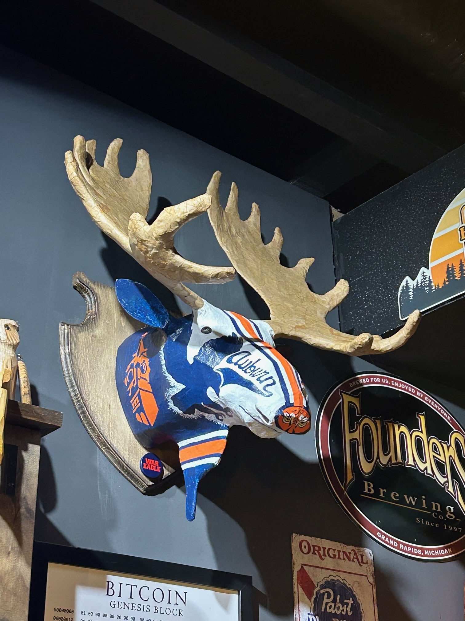 Auburn University Themed Moose Made by Marty Cash