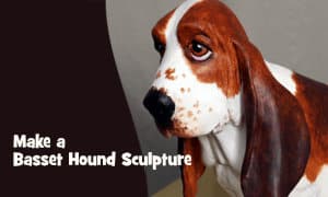 Make a basset hound sculpture with paper mache clay