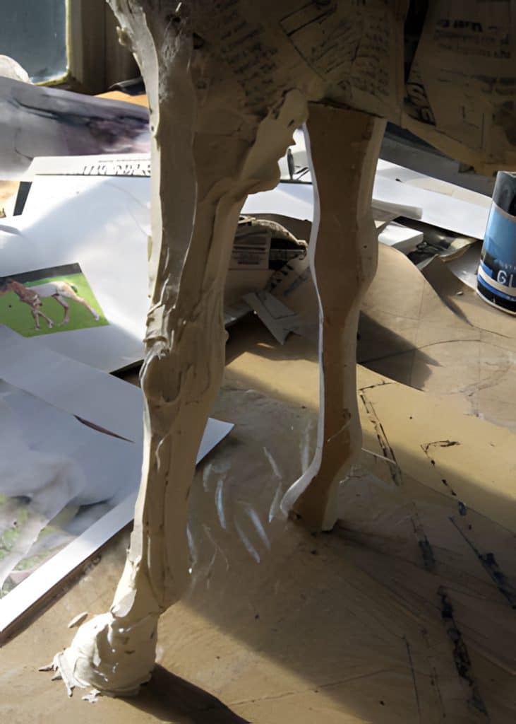Adding joint compound to the colt's legs
