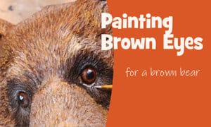 Painting brown bear eyes
