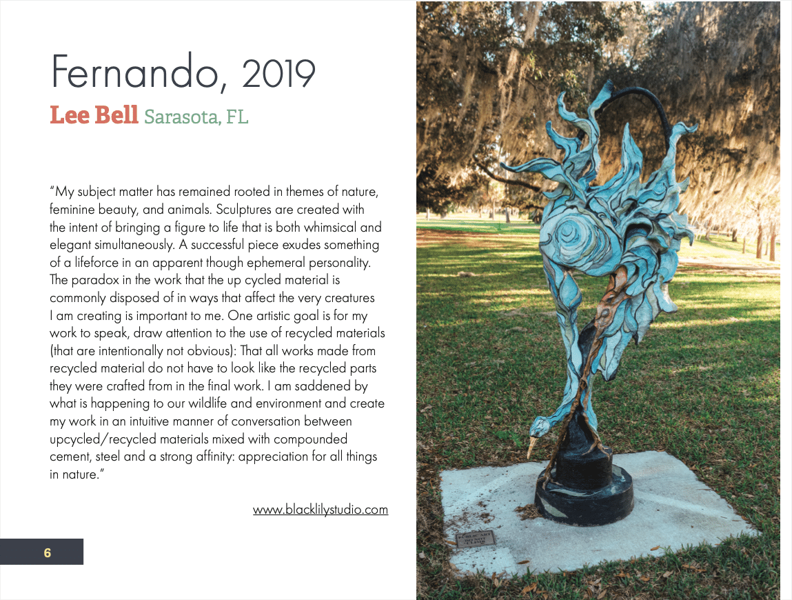The installation of Lee Bell's Walking Heron sculpture in Sarasota Florida