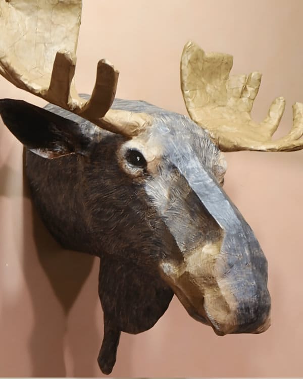 Moose faux trophy mount wall sculpture