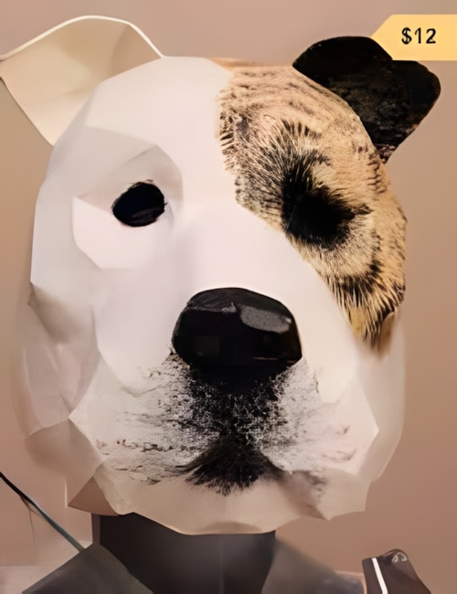 Pattern for an oversized pitbull mask