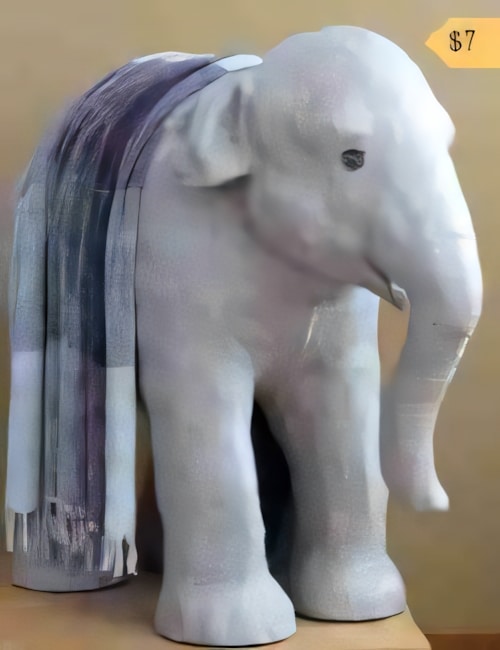Pattern for a life-sized standing baby Indian elephant sculpture.