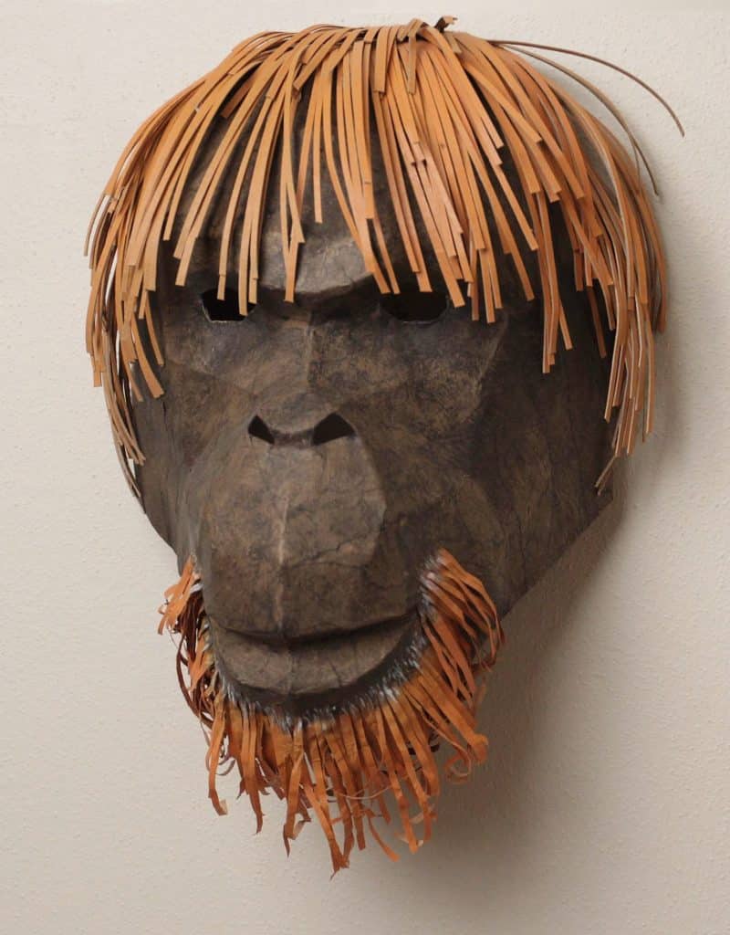 Orangutan Mask Pattern for Paper Mache