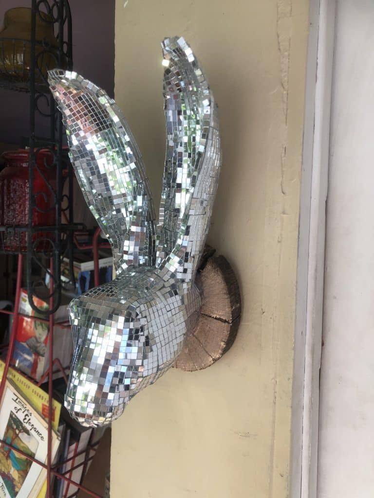 Mirrored Jackrabbit Wall Sculpture Made by Nancy Hans