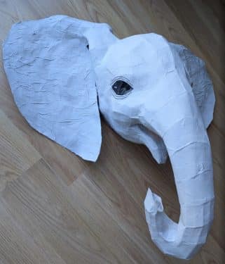 Baby elephant wall sculpture Made by Amanda Carr