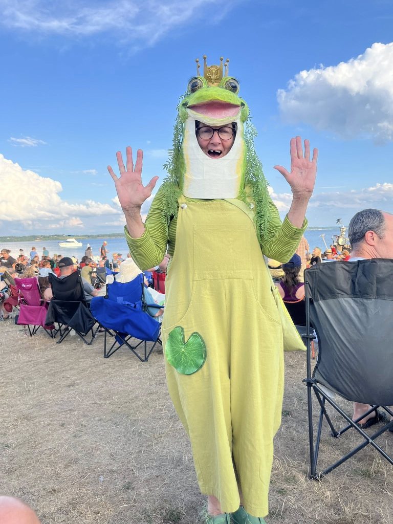 Frog costume made by Louise Adie