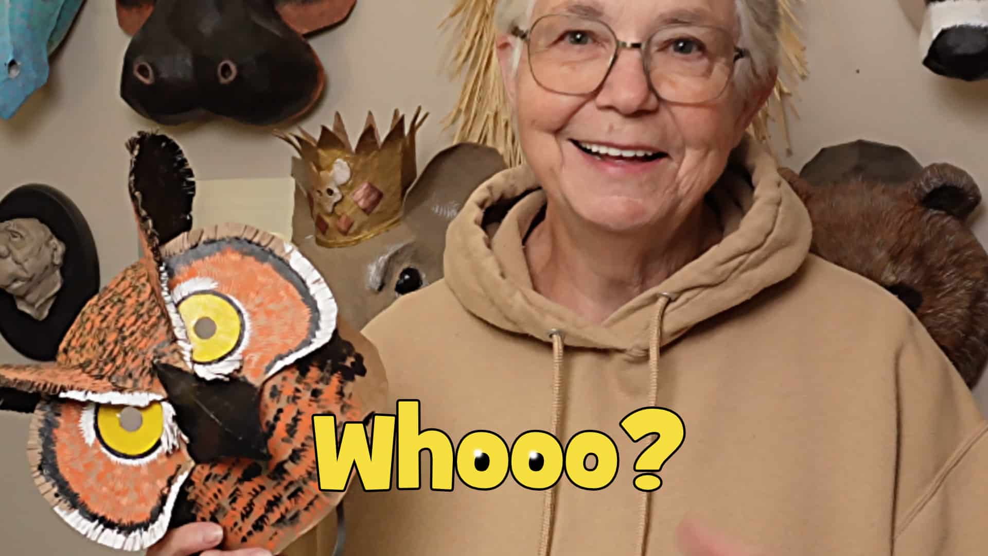 Make a cardboard owl mask