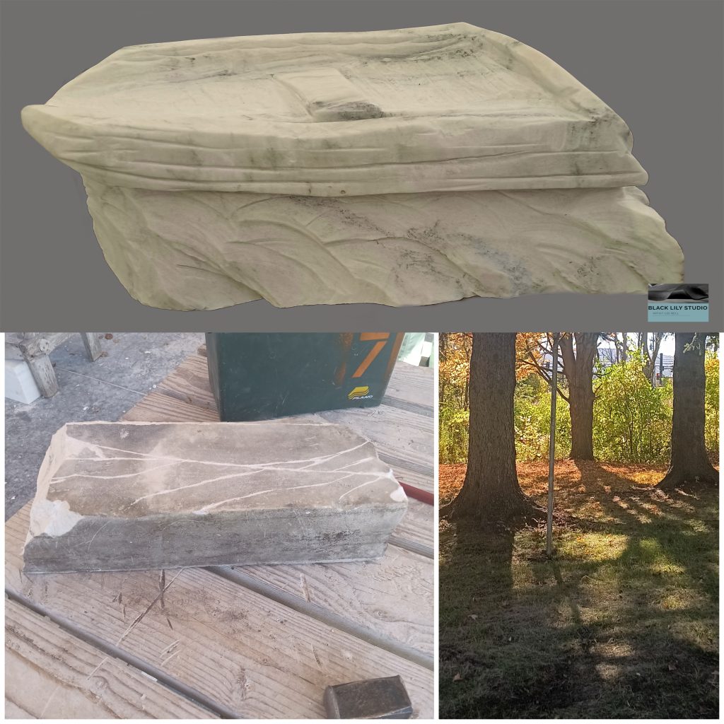 Collage of marble sculptures