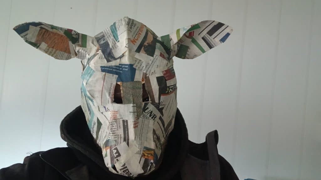 Paper Mache cow mask