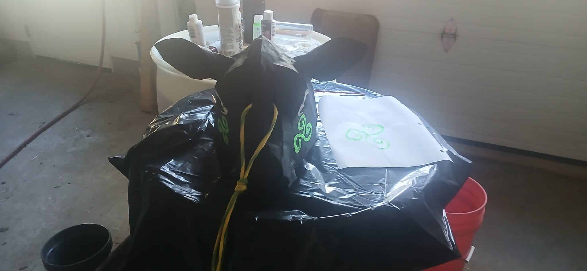 Cow mask with Celtic symbols made by Pól Ó'Néil