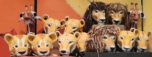 Lion King Jr Headdress Masks Made by Elizabeth Billups, Parents and Students