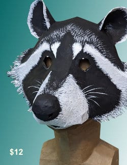 Raccoon mask or sculpture pattern
