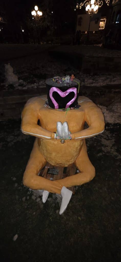 'life sized' statue of Mr Wobble for Cloud City Music Festival