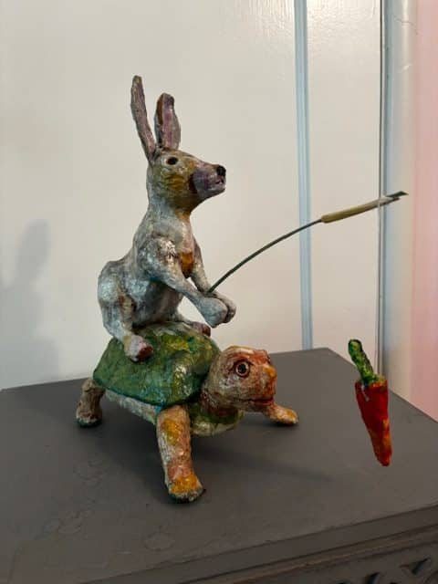 a tortoise and a hare 1 Tortoise and Hare sculpture made by Joanne M Bookmyer